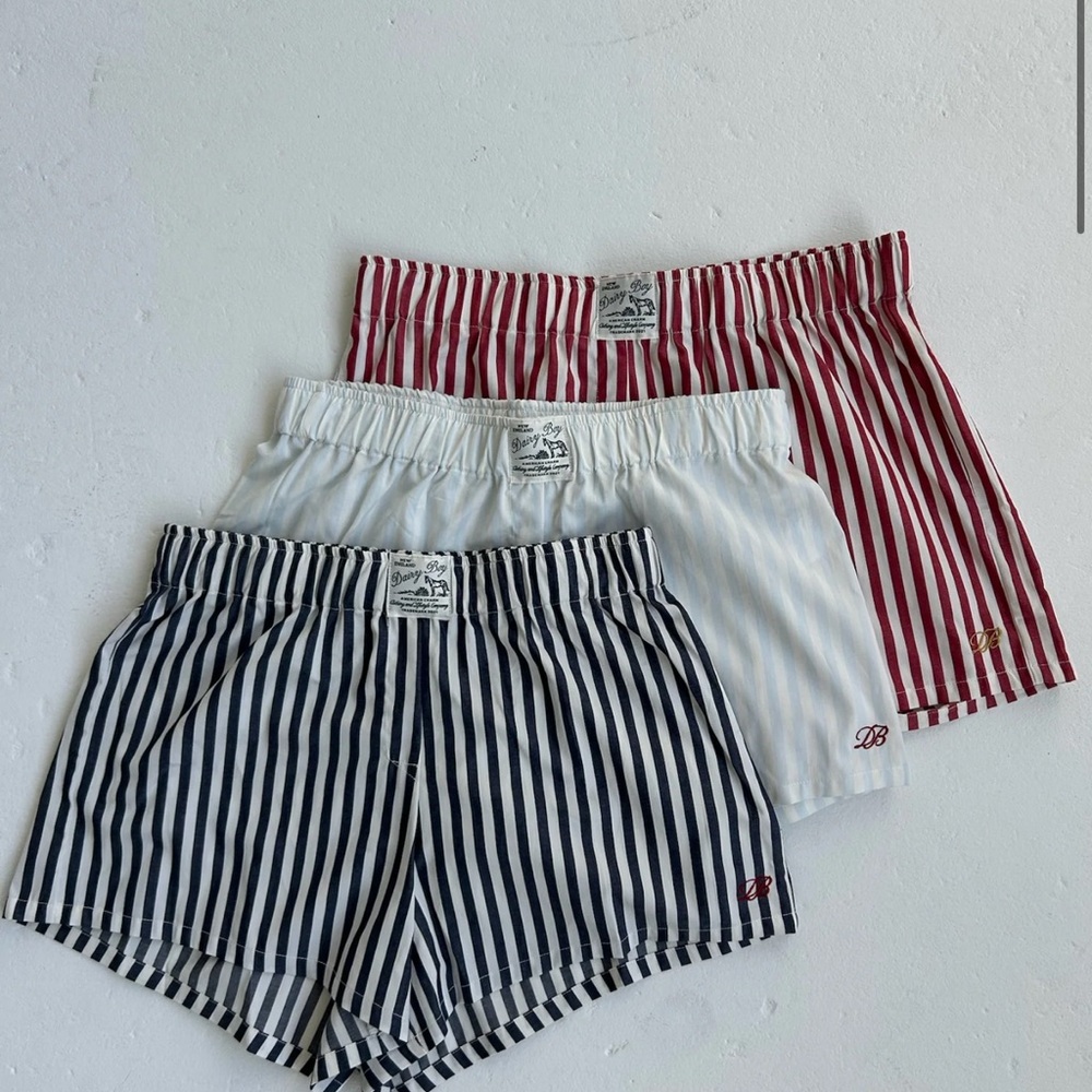 Dairy Boy Fitted Boxer Short Set - Candy Stripe